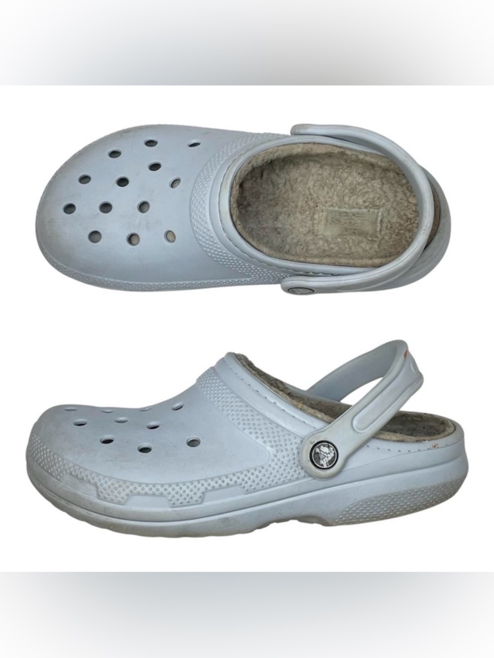 Light Blue Lined Crocs